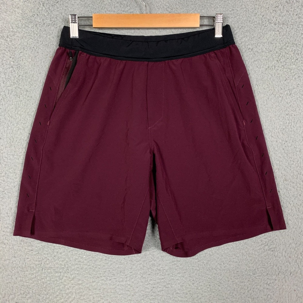 Ten Thousand Interval Shorts Men's Medium M‎ Maroon 7" Stretch Training Athletic